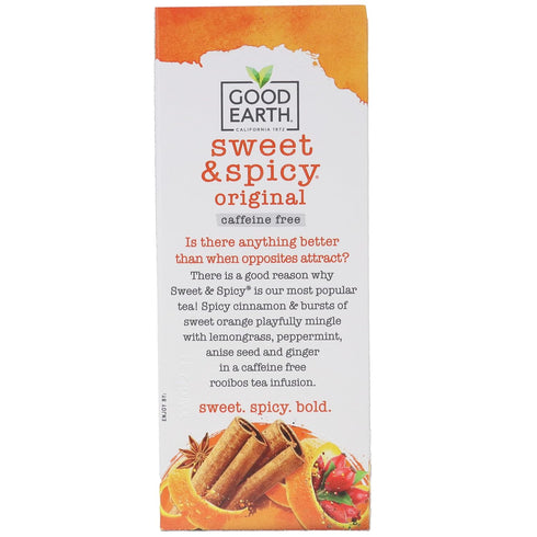 Good Earth Sweet & Spicy Caffeine Free Herbal Tea - 2 Pack w/ 25 Tea Bags per Box...