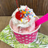 12 Ounce Disposable Paper Treat Cups Ice Cream Bowls -Plastic Spoons - Paper Straws - Ice Cream Sundae Kit for 24 - Blue, Pink, Orange, Yellow, Gr...