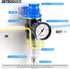 TAILONZ PNEUMATIC 1/4 Inch NPT AFR2000 Air Filter Pressure Regulator Kit?0 to 145 Psi?5 Micron Brass Element Air Tool Compressor Filter with Gauge...