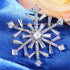 EleQueen Women's Silver-tone Full Zircon Winter Snowflake Art Deco Brooch Pin Clear...