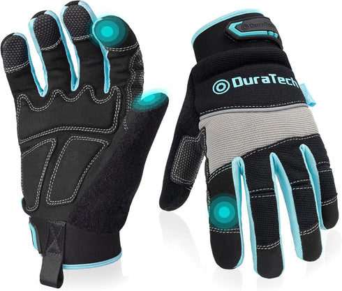 DURATECH Safety Work Gloves, Utility Mechanic Gloves, Touch Screen, Large (1 Pair) for Home Improvement and Construction Work...