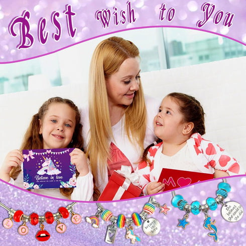 klmars Charm Bracelet Making Kit,Jewelry Making Supplies Beads,Unicorn/Mermaid Crafts Gifts Set for Girls Teens Age 5-12...