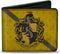 Buckle-Down Men's PU Bifold Wallet-Hufflepuff Crest/Stripe4 Weathered Gold/Brown, Multicolor, 4.0" x 3.5"...