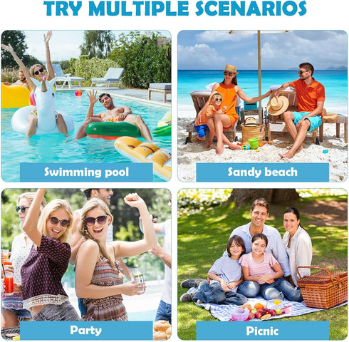 YARNOW Inflatable Cooler, 4PCS Inflatable Ice Serving Bar Coolers for Parties, Salad Picnic Ice Food Drinks Buffet Server Tray for Indoor Outdoor ...