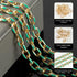 YOUBEIYEE 1 Yard Blue Enamel Paperclip Chains for Jewelry Making Gold Plated Aluminum Jewelry Making Chain Bulks with Jump Rings and Lobster Clasp...