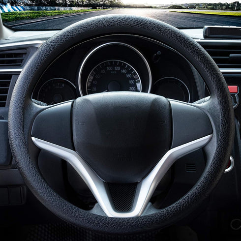 Spurtar Steering Wheel Cover 14"-15" Anti-Slip Car Steering Wheel Protector, Soft Odorless Silicone Leather Texture Steering Cover, Great Grip Cov...