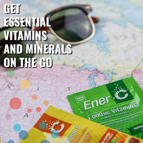 Ener-C Lemon Lime Multivitamin Drink Mix Powder Vitamin C 1000mg & Electrolytes with Real Fruit Juice Natural Energy & Immune Support for Women & ...