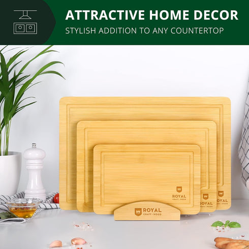ROYAL CRAFT WOOD Cutting Board Stand for Cutting Board Sets, Chopping Boards Rack Organizer that Holds up to 3 Cutting Boards to 0.6 Inches Thick...