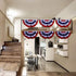 OZ American Bunting Flag, US Pleated Fan Bunting, Patriotic Banner, Fence Banner, Curtain Banner, 4th of July Flag-pack of 2...