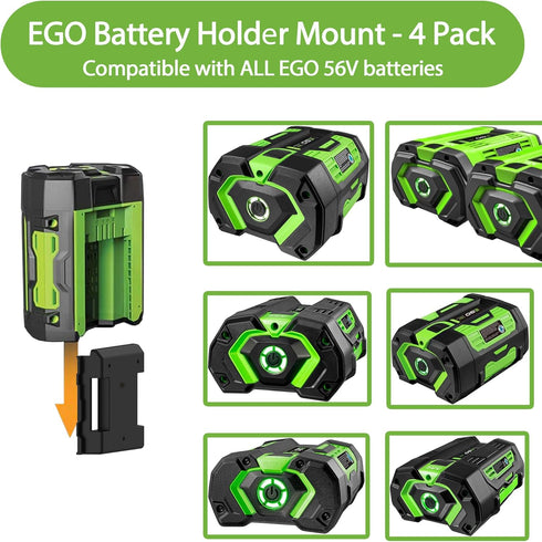 4 Pack for EGO Battery Holder | EGO Battery Mount | EGO Accessories | Ego Holder | 56V Ego Battery Holder Wall Mount | EGO 56V Battery Under Shelf...