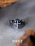 Women's Irish Claddagh Ring - 925 Sterling Silver Black Cross Heart Shape Cubic Zirconia 7 Ring Engagement Wedding Love Crown Ring Timeless Classi...
