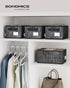 SONGMICS Storage Baskets, Set of 3 Fabric Storage Bins, 11.8 x 7.9 x 5.9 Inches, Foldable Closet Organizer for Shelves, 2 Handles, Label Holders, ...