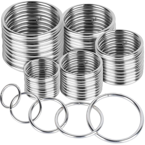 FANDAMEI Metal O Ring?50 Pcs Silver Multi Purpose Metal O Ring for Macrame, Camping, Dog Leashes, Hardware, Bags and More Craft Project - 16mm, 21...
