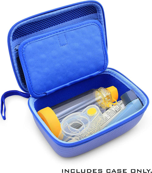 CASEMATIX Blue Travel Case Bag Compatible with Asthma Inhaler, Masks, Spacer Chamber - CASE ONLY, Spacer NOT Included...