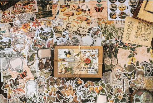Knaid 200 Pieces Vintage Ephemera Pack Decoupage Paper Junk Journal Kit Scrapbook Planner Sticker Supplies for Art Journaling Bullet Journals Coll...