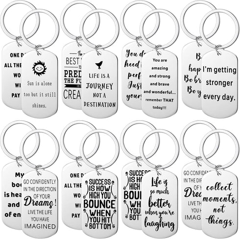 Yinkin 16 Pcs Motivational Keychains Bulk Thank You Keychains with Inspirational Quotes Team Gifts, Christmas Appreciation Gifts for Staff, Friend...