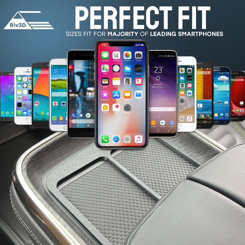 Double Cell Phone Holder for Rivian R1T & R1S - Charge Two Phones with Original Wireless Charging. Simple Installation, No Sliding...