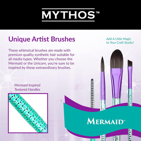 Royal & Langnickel Mythos, 4 pc Mermaid 304 Shader Craft Brush Set for All Painting Mediums...