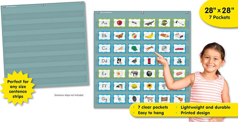 Teacher Created Resources Calming Blue 7 Pocket Chart (28" x 28") (TCR20101)...