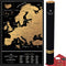 Scratch off Map of the Europe - Easy to Frame 24x16 European Travel Map Poster with Cities - Large Black and Gold Push Pin Travel Wall Maps - Scra...