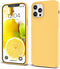 IceSword iPhone 12 Pro Max Case Yellow, Thin Liquid Silicone Shockproof Phone Case Cover, Bright Lemon Sun Citron Butter Cute, Drop Protective 6.7...