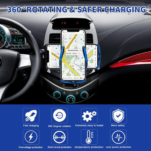 Wireless Car Charger Car Phone Holder Mount Wireless Charging 15W Fast Charging Auto Clamping Car Charger Phone Mount Phone Holder fit for All And...