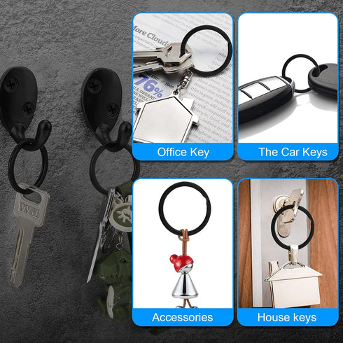 32mm Black Split Key Ring, Flat Key Ring, Split Ring, Black O Ring for Car Keys, for Home Key (12pcs)...