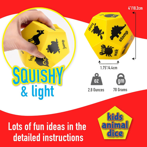 Animal Games Dice, Preschool Equipment, Indoor Recess Activities & Outdoor Dice Games for Kids, Daycare Outdoor Toys & Recess Equipment, Roll and ...