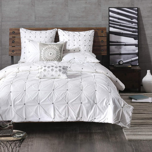 INK+IVY Pillow Euro Sham, 26"x26", Bow-tie White...