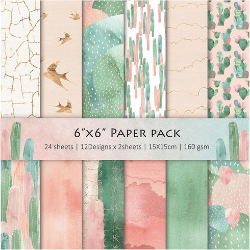 24 Sheets 12 Designs Scrapbook Paper Pad,6"×6” Single-Sided Decopodge Craft Paper,Cardstock Paper,Christmas Scrapbooking DIY Decorative Background...
