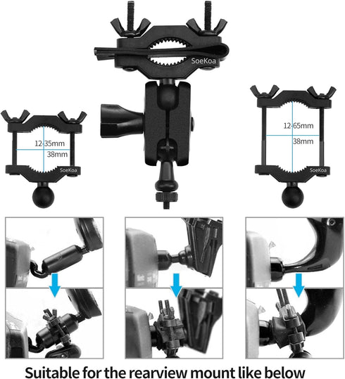 Dash Cam Mirror Mount, with 16 Different Joints, Compatible with APEMAN, UGSHDI, Old Shark, Vantrue, Rexing V1P, YI 2.7", Z-Edge, Peztio, Falcon F...