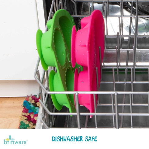 Suction Silicone Baby Plate/Bowl- Child Divided Plates Toddler and Kids Non-Slip Grip Dish Safe for Microwave, Oven, and Dishwasher - Owl (Pink)...
