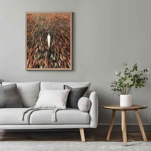 Posterizer 1 pcs-abstract and evocative depiction of a white figure 2-Abstract & Modern Art-Gift For Buddhism Meditation philosophy Fans- unframed...
