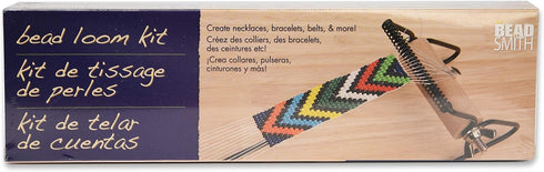 The Beadsmith Metal Bead Loom Kit, Includes Loom (12.5" x 2.5" x 3"), Thread, Needles, and 18 Grams Glass Beads for Bracelets, Necklaces, Belts, a...
