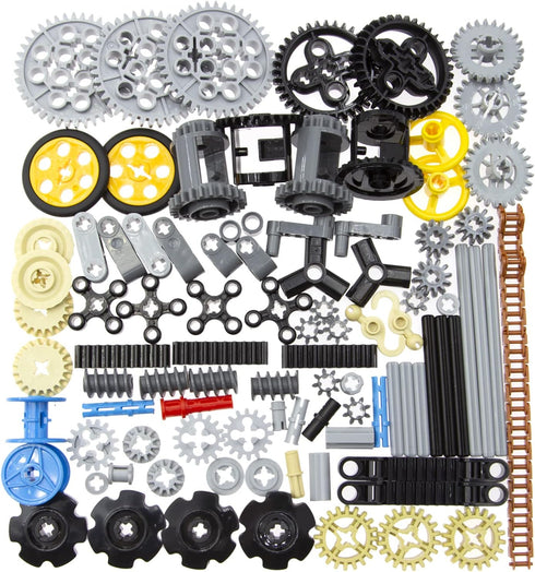 116pcs Technic-Parts Gears-Axle-Pin-Connector Compatible with Lego-Technic, Wheels Link Chain Gear Rack Steering Wheel Technic Bush Hook Tow Ball ...