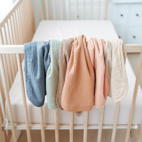 Konssy Muslin Baby Burp Cloths Sets for Unisex- 6 Pack Large 100% Cotton Burping Clothes for Newborn?Baby Girls and Boys...