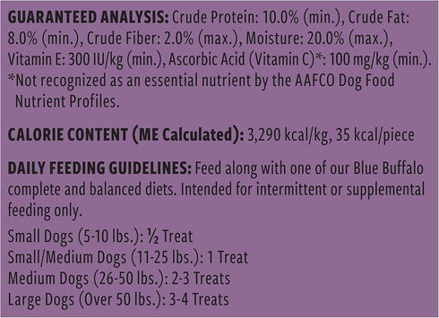Blue Buffalo Benebars Natural Dog Treats, Immune Support, Chicken and Mixed Berries, 9oz Bag...