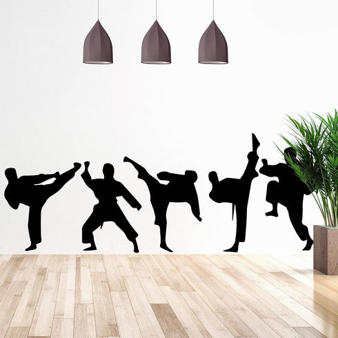 Amaonm Creative Vinyl Sport Taekwondo Wall Decor Player Silhouette Decals - Removable DIY Baby Nursery Bedroom Living Room Home Stickers Murals Ar...