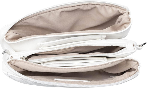 B BRENTANO Vegan Leather Multi-Pocket Crossbody Purse/Clutch with Card Slots, Removable Wristlet & Adjustable Shoulder Strap...