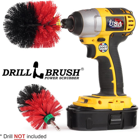 Outdoor - Cleaning Supplies - Garden - Patio - Deck - Stiff Bristle Drill Powered Brush Attachments - Spin Brush - Bird Bath - Garden Statues - Gn...