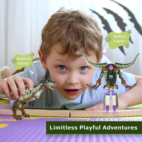 Forest & Twelfth Dinosaur Animal Toy – Transforming Action Figure – Changes from a Detailed Animal Toy to a Unique Robot Toy in Seconds – Great Gi...