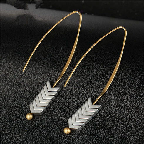 MengPa Boho Drop Earrings for Women Trendy Bohemian Dangle Earring Set Unique Arrow Fashion Jewelry Gold&Silver&Green 4577ABC...