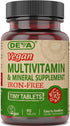 DEVA Vegan Iron-Free Multivitamin & Mineral Supplement, Vitamin C, D2, E & B-Complex, Biotin, 90 Tiny Tablets...