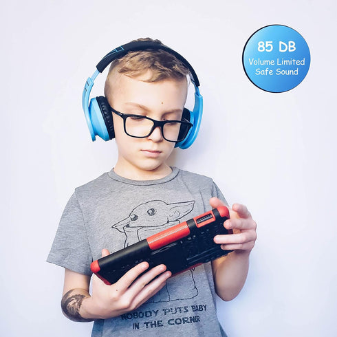 PowerLocus Bluetooth Headphones for Kids, Wireless Foldable Headphones Over Ear, Headphone with Microphone, 85DB Volume Limit, Wireless and Wired ...