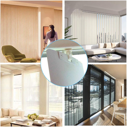 30PCS Vertical Blind Repair Vane Savers, Eco-Friendly Metal Vertical Blind Repair Tabs, Vertical Blinds Replacement Slats, White...