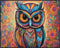 Posterizer 1 pcs- psychedelic funky hippie colorful owl print 4-Fantasy & Fiction Art-Retro Art- Living Room Bedroom Decor- unframed wall art...