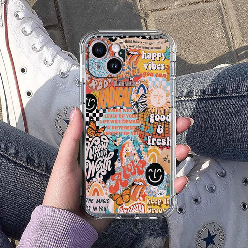 Aesthetic Collage Case for iPhone 13 mini,Positive Quotes Case for Men Women, Cute Soft TPU Bumper Case Compatible with iPhone 13 mini...
