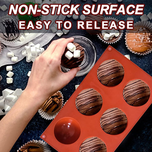Semi Circular Silicone Molds, Non-Stick Silicone Chocolate Molds,3 Packs Baking Molds for Making Chocolate, Cake, Jelly, Desert, Biscuit, Dome Mou...