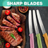 HAUSHOF Steak Knives Set of 4, Serrated Steak Knives, Premium Stainless Steel Steak Knife Set with Gift Box, Assorted Color...