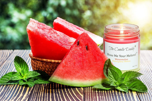 Show Me Your Melons- Funny Watermelon Honeydew Scented Candle - 6 Ounce Jar Candle...